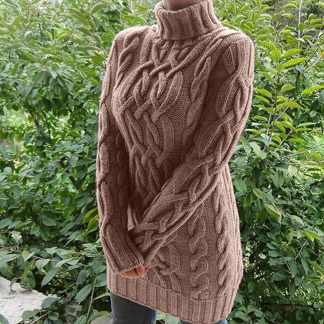 Levoire | Modèle de tricot à câble à manches longues Pylväsneule Braun
