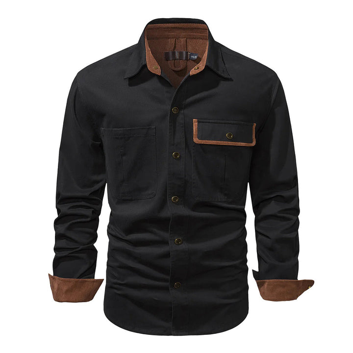 Levoire | Renta Chemise À Manches Longues Avec Boutons Et Poches Noir