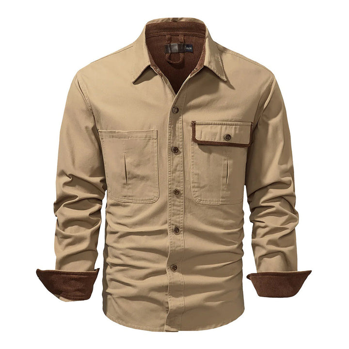 Levoire | Renta Chemise À Manches Longues Avec Boutons Et Poches Khaki