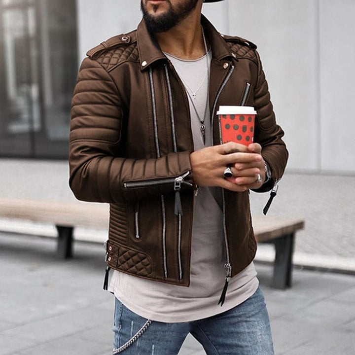 Levoire | Veste en Cuir Homme Style Contemporain et Durable Braun
