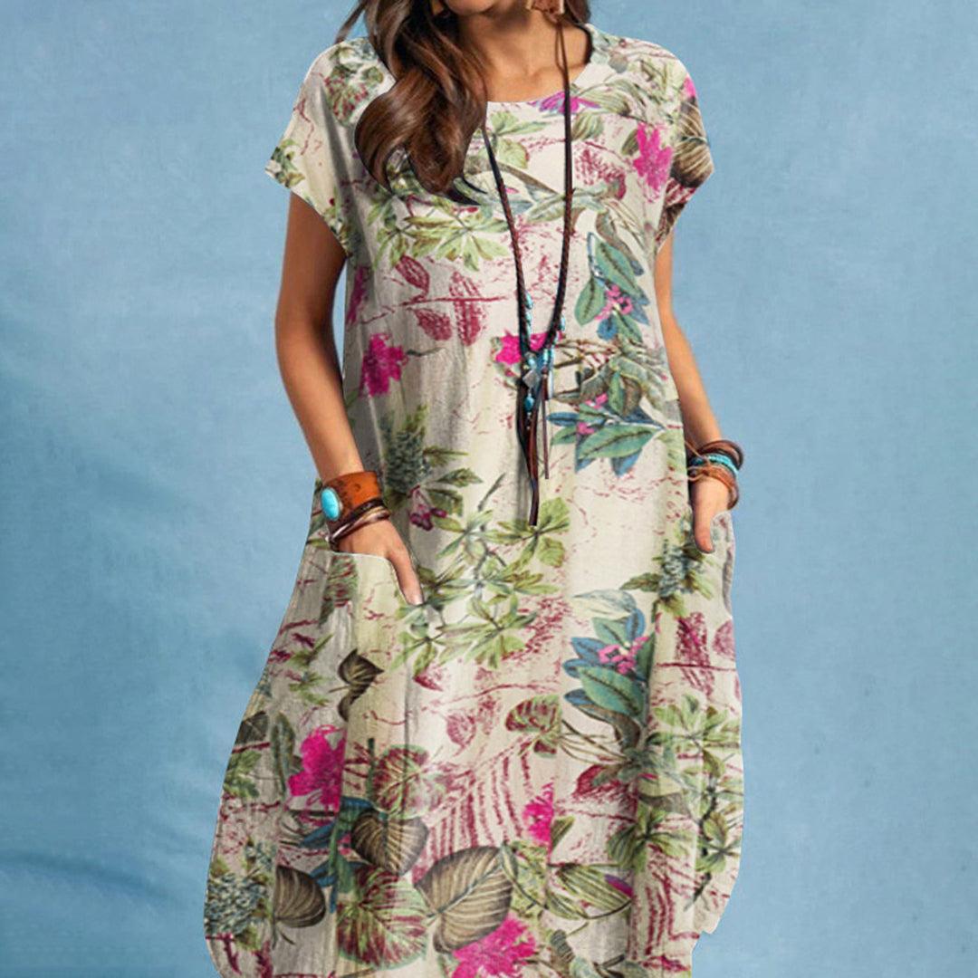 Levoire | Robe À Fleurs Avec Poches Pour Femmes Rot