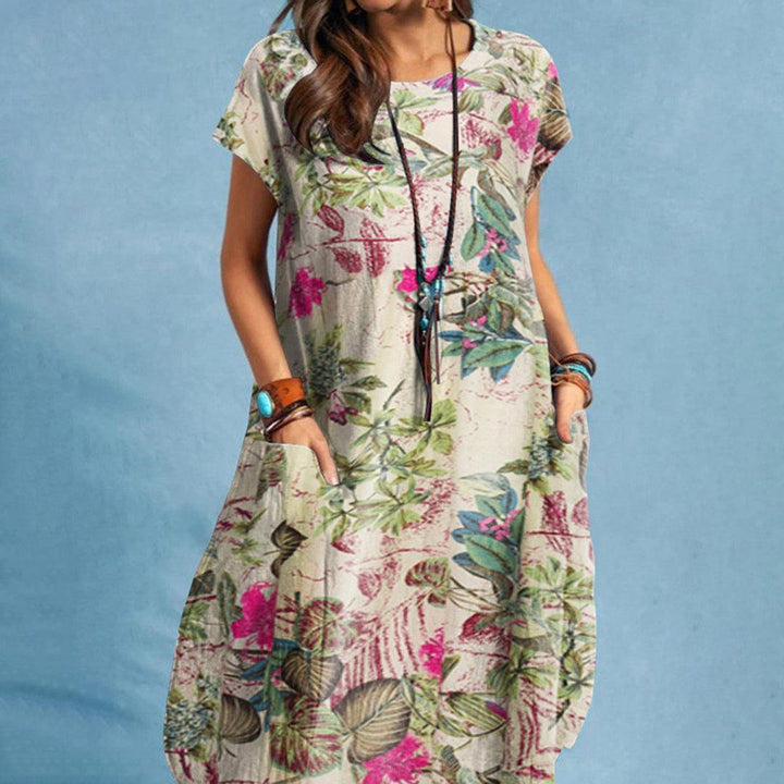 Levoire | Robe À Fleurs Avec Poches Pour Femmes Rot