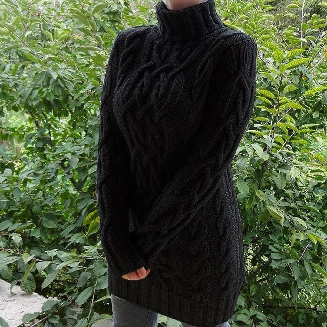 Levoire | Modèle de tricot à câble à manches longues Pylväsneule Noir