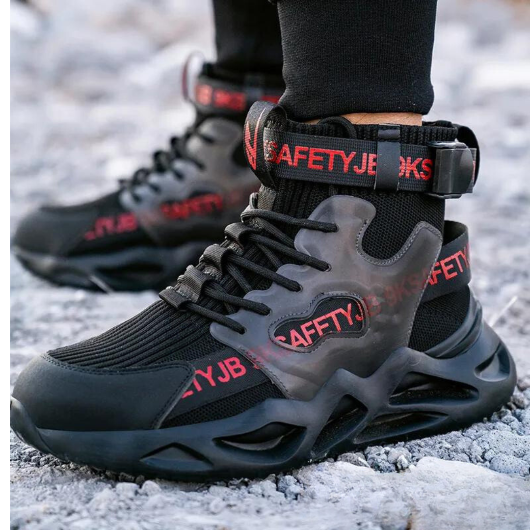 Levoire | Baskets De Sécurité Mi-Hauteur Confortables Avec Lacets Et Sangle À La Cheville Pour Hommes