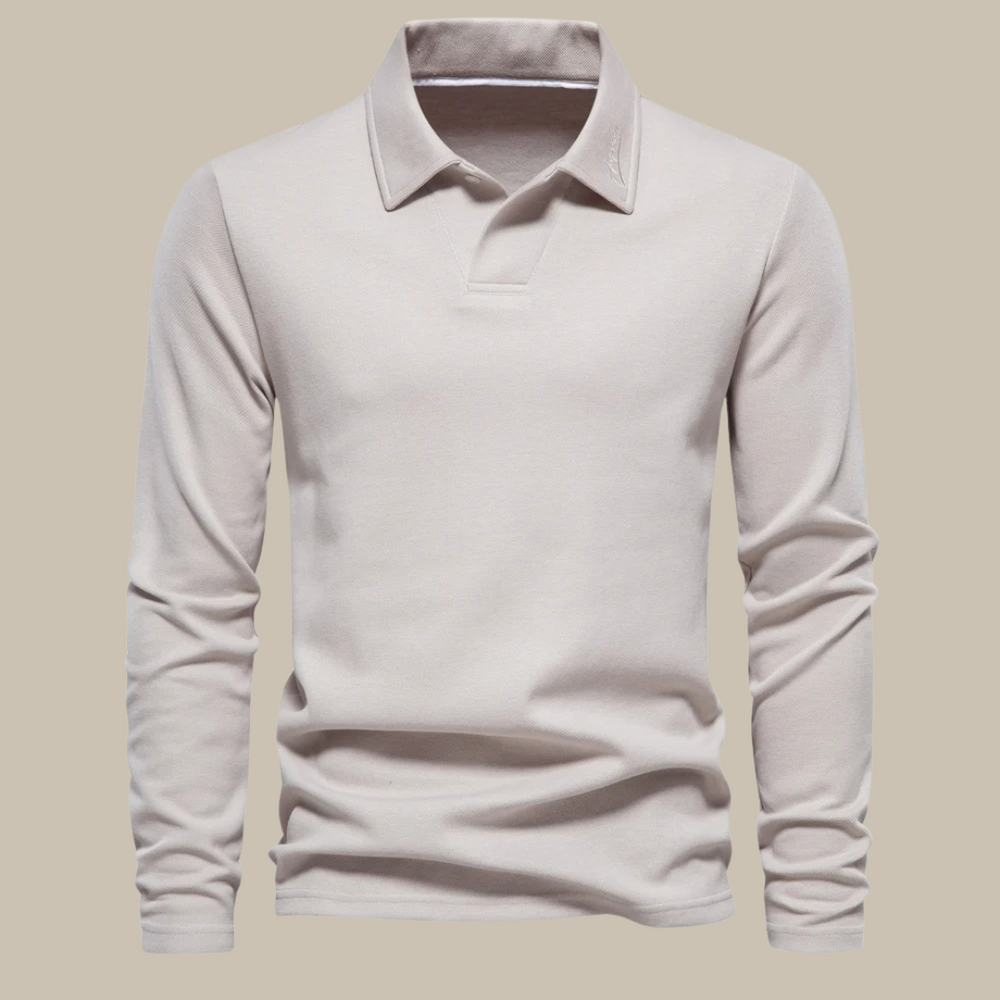Levoire | Polo Long À Manches Longues Élégant Pour Hommes beige