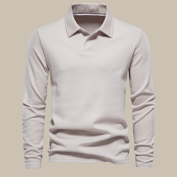 Levoire | Polo Long À Manches Longues Élégant Pour Hommes beige