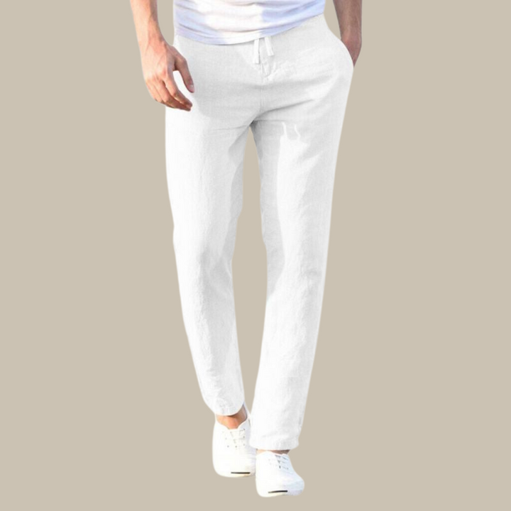 Levoire | Pantalons En Lin Pour Hommes Au Look Détendu blanc