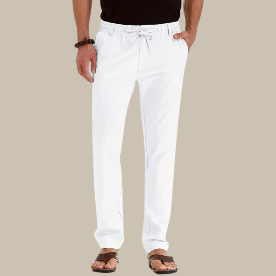 Levoire | Pantalons D'Été Décontractés Avec Une Taille Élastique blanc