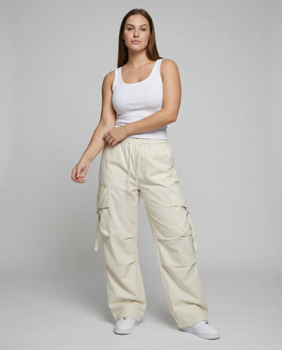 Femmes Urbaines Entrejambe Basse Mélange de Tissus Pantalon Baggy Cargo