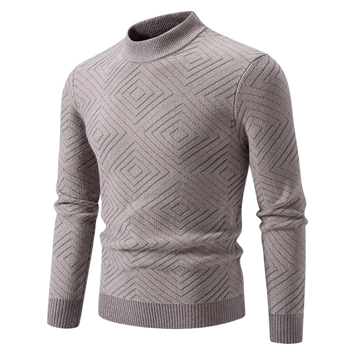 Levoire | Slim Model Round Neck Long Sleeve Sweater For Comfort Beige