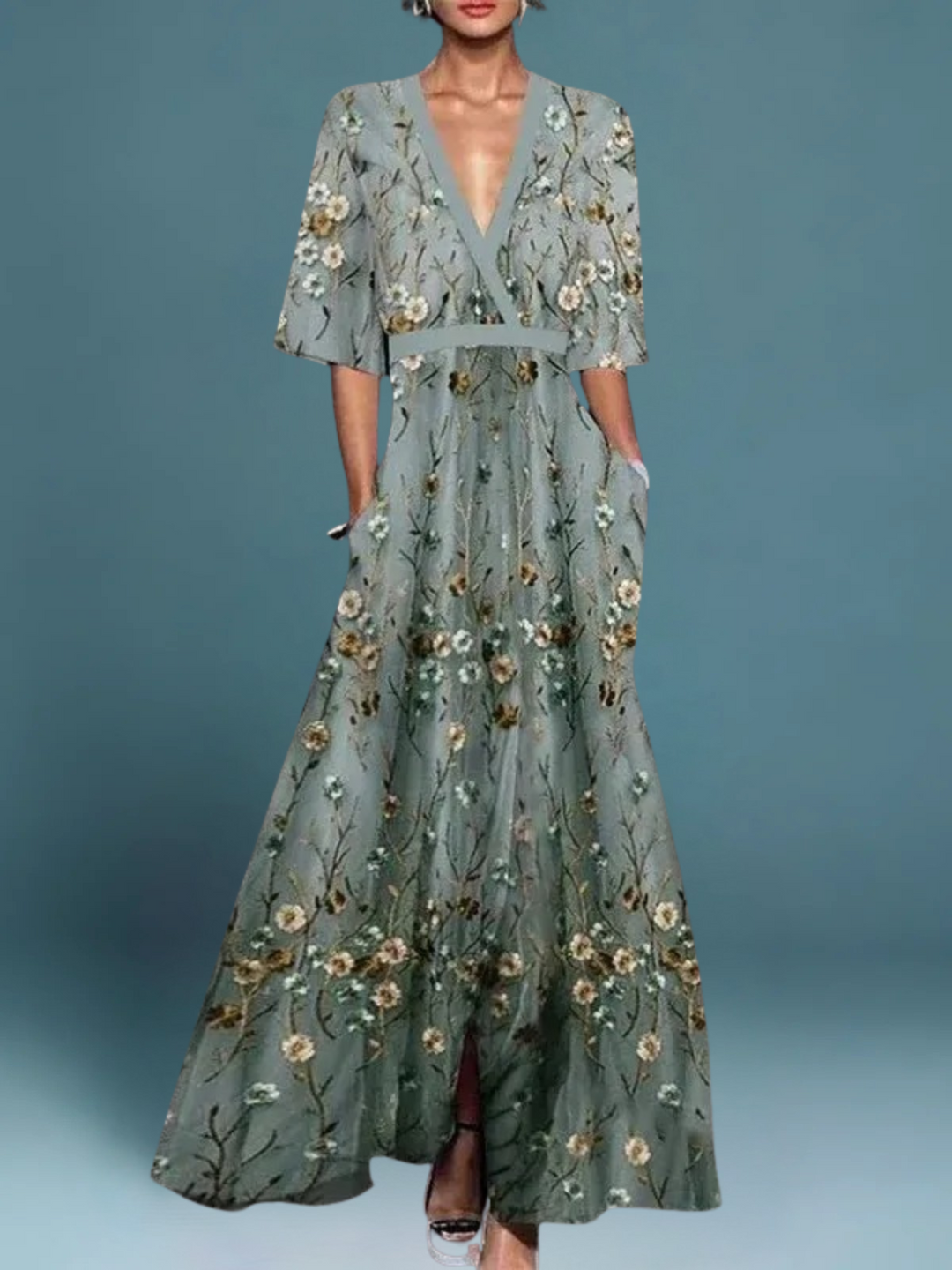 Levoire | Robe Fleurie Longue Élégante 2XL