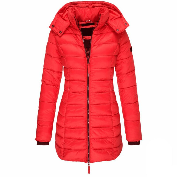 Levoire | Doudoune hiver doublée pour femmes avec capuche Rot