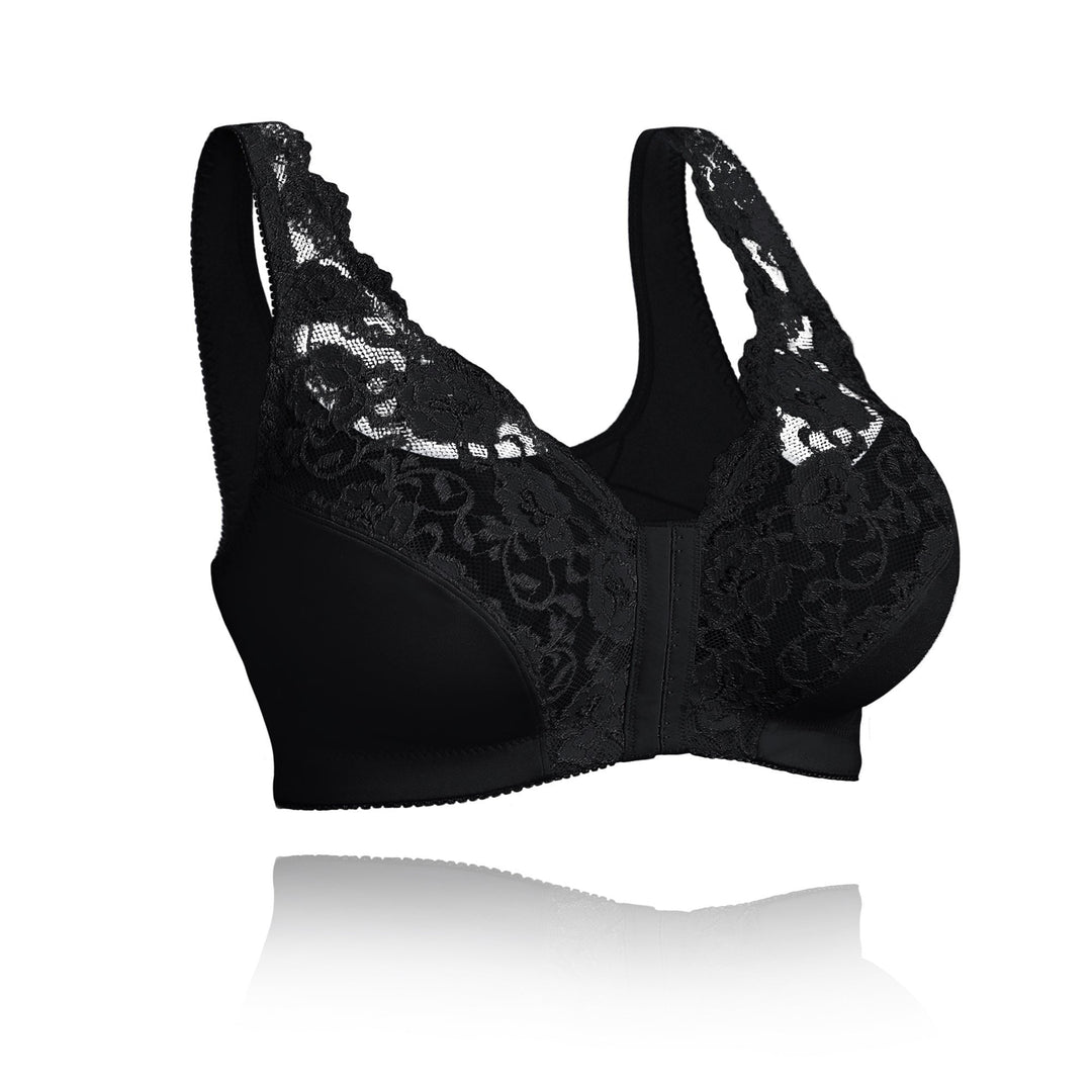 Levoire | Brassage Confortable Sans Fil En Dentelle Avec Ouverture Frontale Noir