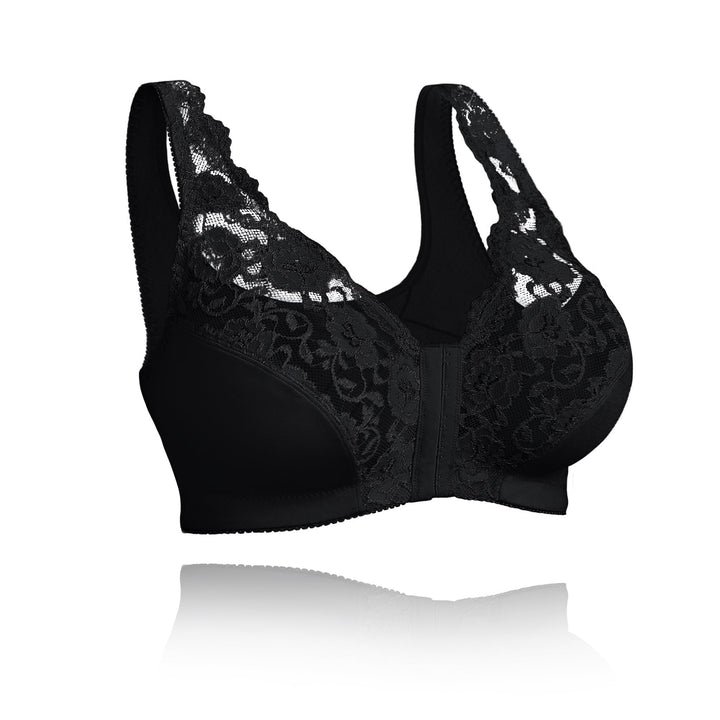 Levoire | Brassage Confortable Sans Fil En Dentelle Avec Ouverture Frontale Noir