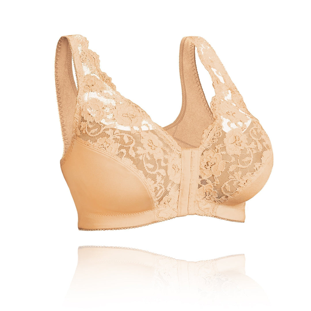 Levoire | Brassage Confortable Sans Fil En Dentelle Avec Ouverture Frontale Beige