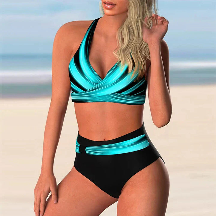 Levoire | Push Up Halter Bikini Set Avec Taille Haute Pour Femmes