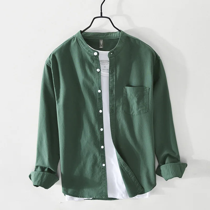 Levoire | Chemise En Coton Elegant Hommes Vert