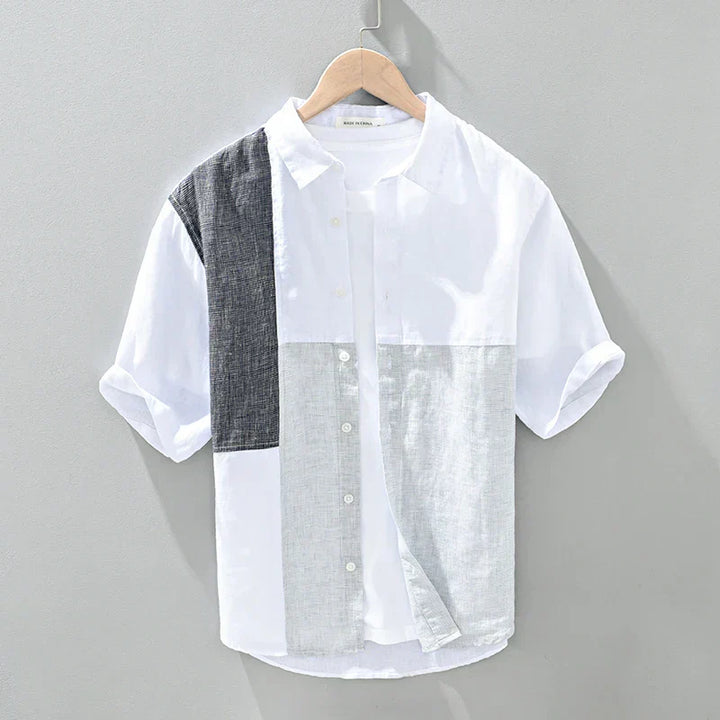 Levoire | Chemise En Lin Patched Hommes Blanc
