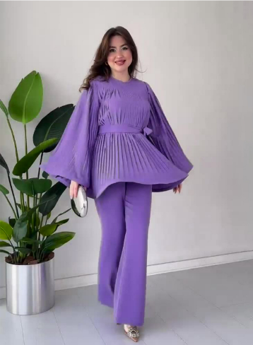 Levoire | Ensemble Élégant Avec Haut Ample Lilas