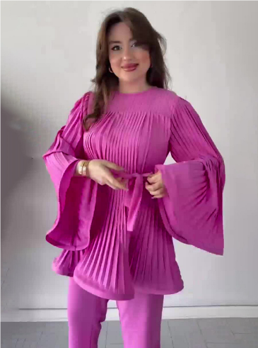 Levoire | Ensemble Élégant Avec Haut Ample Rosa