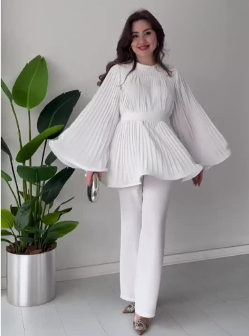 Levoire | Ensemble Élégant Avec Haut Ample Blanc