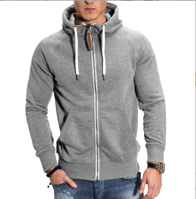 Levoire | Hoodie Confortable Zippé Hellgrau Uni