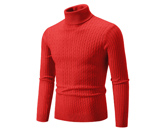 Levoire | Pull Col Roulé Pour Homme | Hiver Rouge