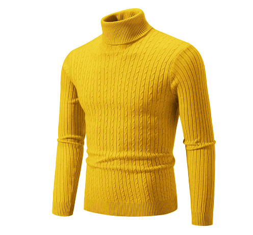 Levoire | Pull Col Roulé Pour Homme | Hiver Jaune