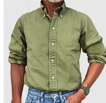 Levoire | Chemise À Col Boutonné Vert militaire