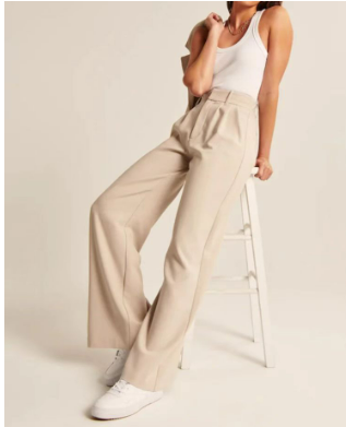 Levoire | Pantalon Élégant Pour Femmes Avec Jambes Larges Beige