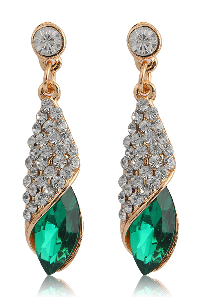 Levoire | Pendentif En Cristal Boucles D'Oreilles Vert