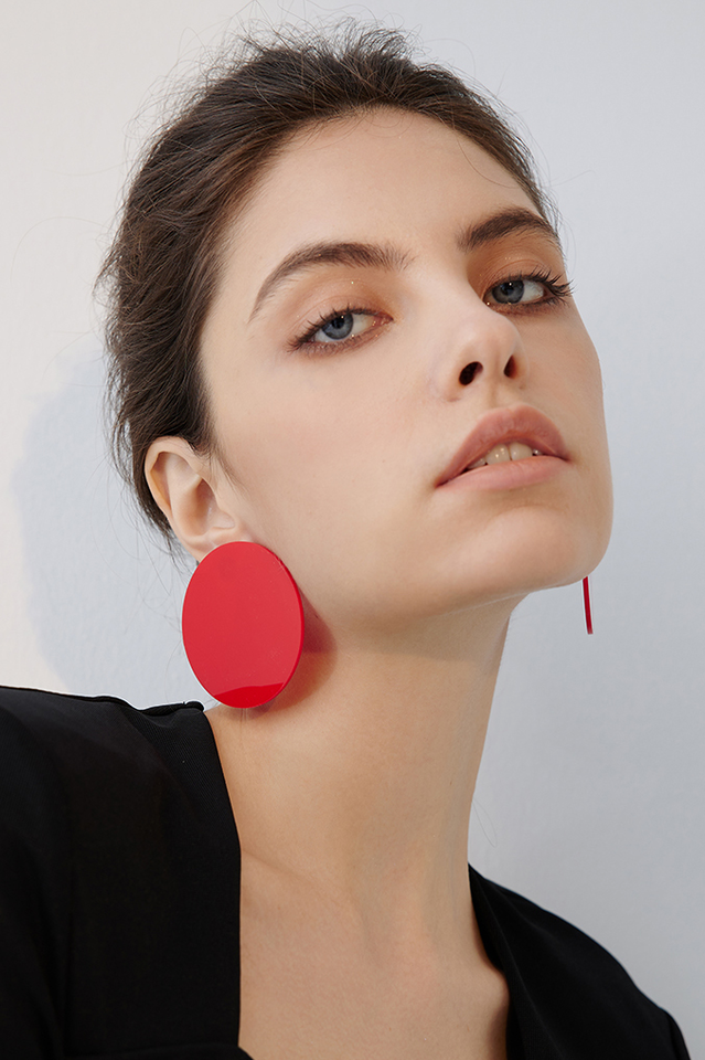 Levoire | Bague En Acrylique Coloré Boucles D'Oreilles Rot