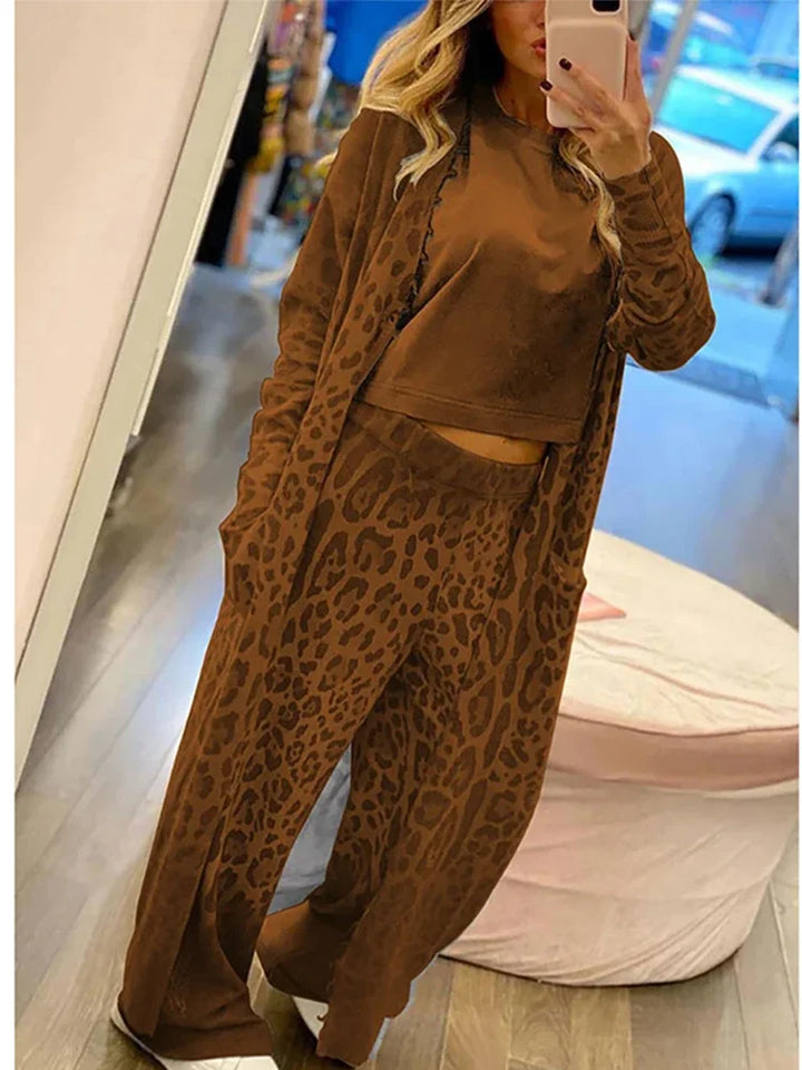 Levoire | Ensemble Pull-over et Pantalon Décontracté Braun