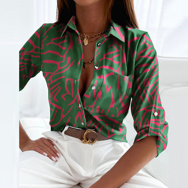 Levoire | Chemise À Col Rennot Impression verte