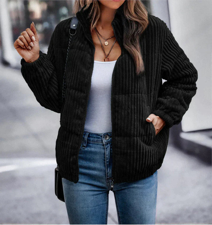 Levoire | Veste Élégante Côtelée Pour Femmes Noir