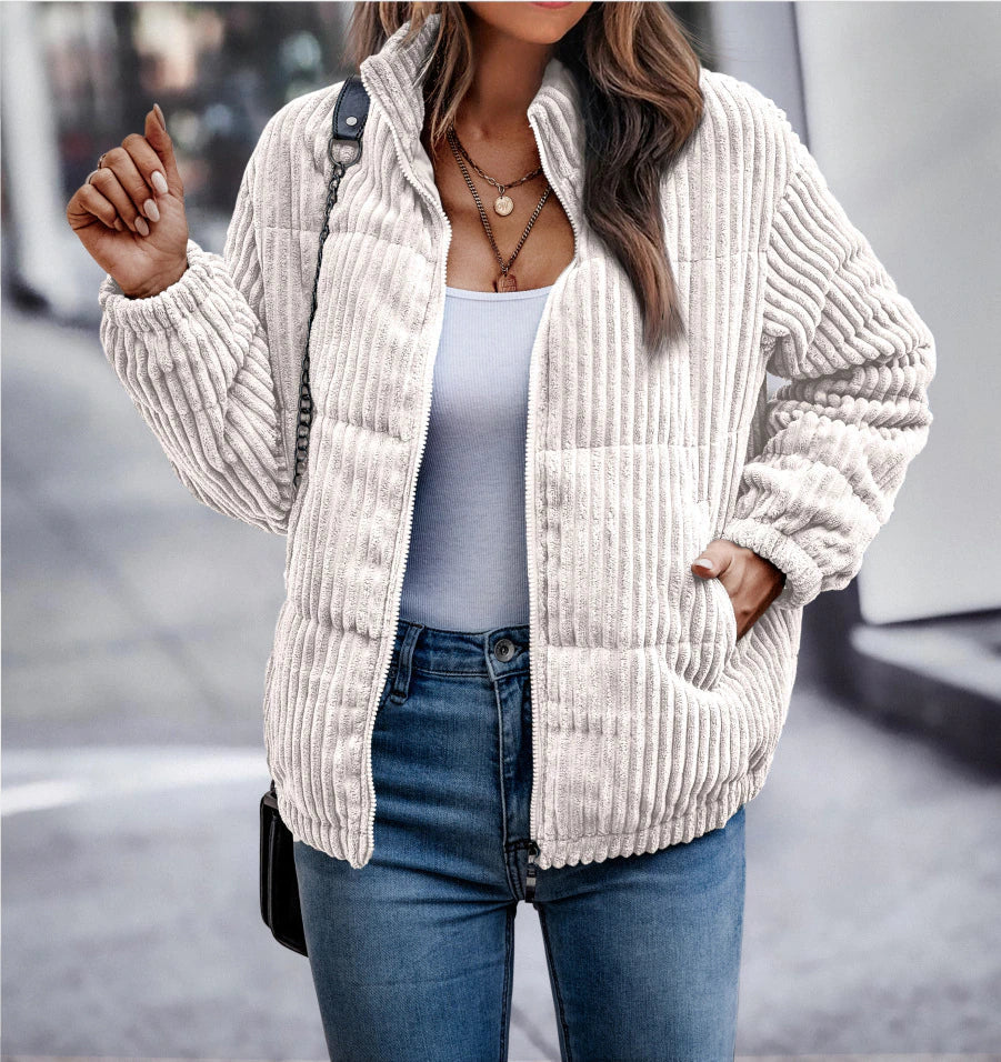 Levoire | Veste Élégante Côtelée Pour Femmes Blanc