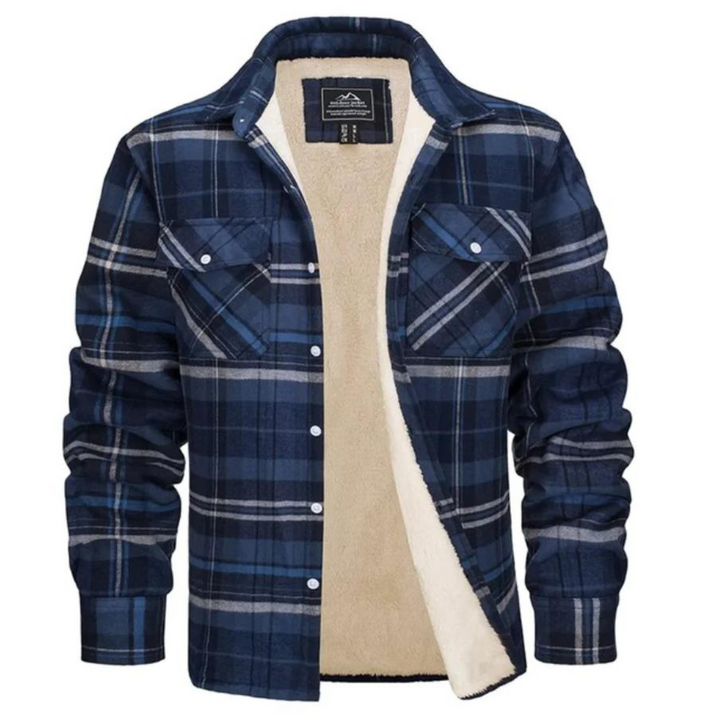 Levoire | Gilet À Carreaux Chaud Avec Boutons Bleu marine