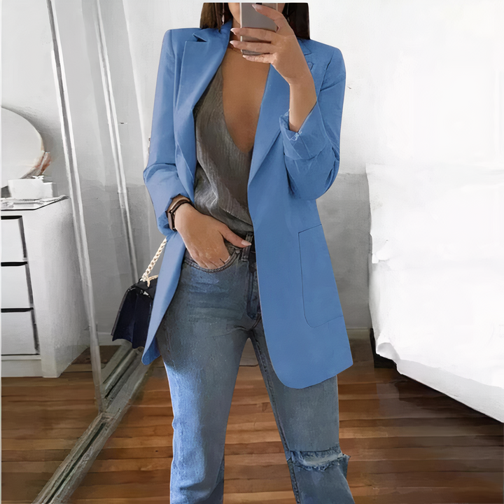 Levoire | Manteau Élégant Pour Femme | Long Bleu
