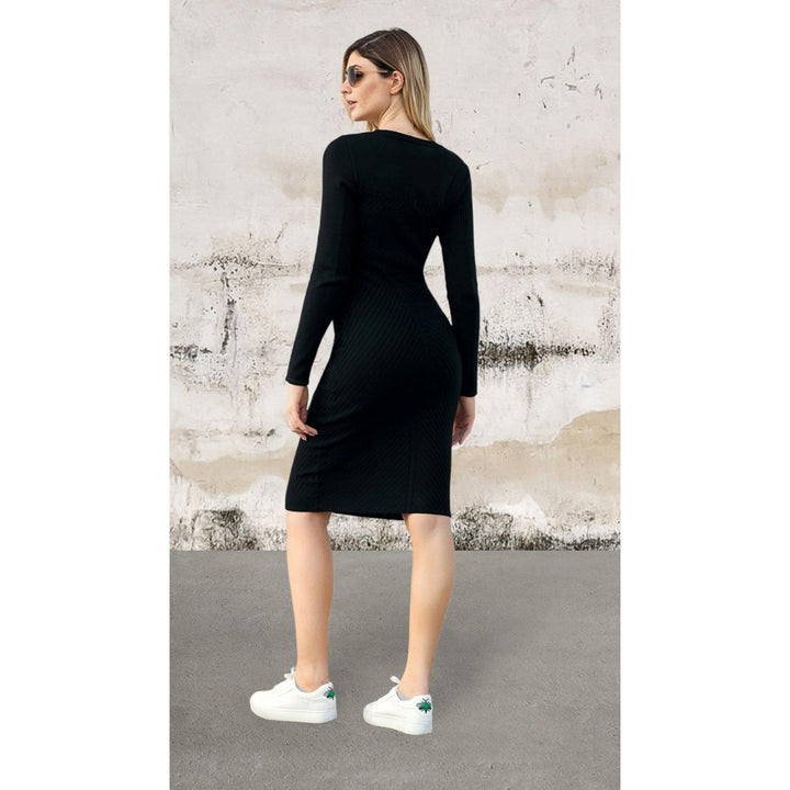 Levoire | Grande Taille Robe Bodycon Sans Manches Avec Imprimé Feuilles Midi Robe