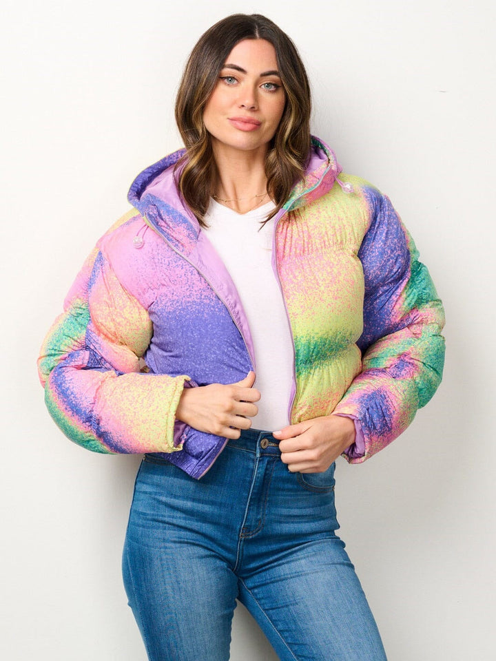 Levoire | Femmes Manteau D'Hiver À Manches Longues Avec Fermeture Éclair, Veste Crop À Capuche