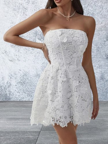 Levoire | Sans Manches Devine Laçage Tube Dentelle Mini Robe