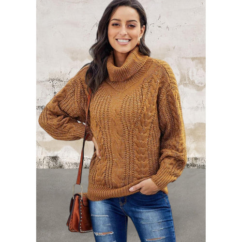 Levoire | Pull À Col Roulé Chunky Épais Jaune