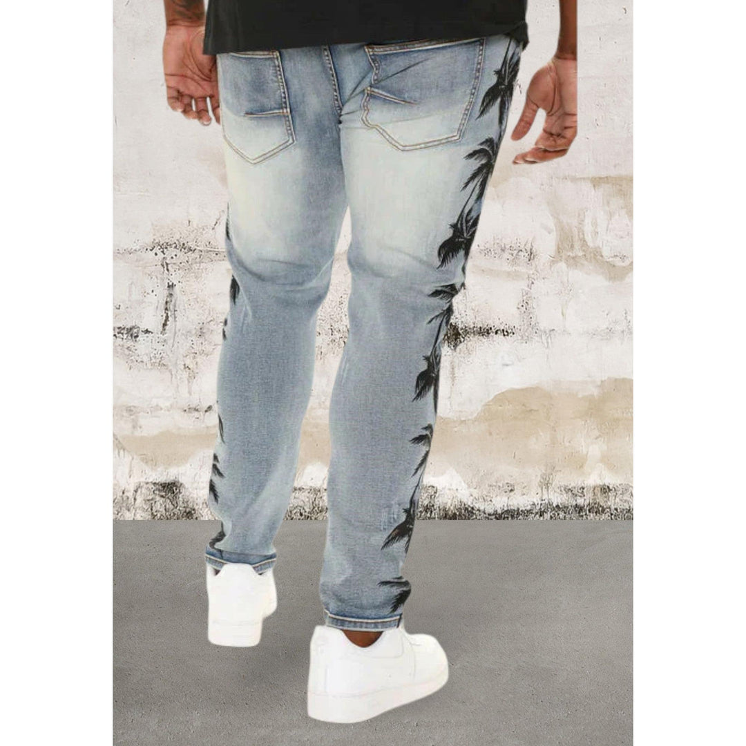 Levoire | Hommes Jean Skinny Déchiré Palmiers