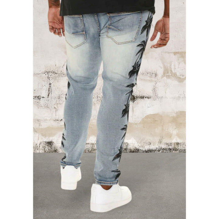 Levoire | Hommes Jean Skinny Déchiré Palmiers