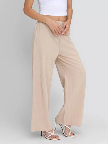Levoire | Femme Pantalon Ceinture Élastique Solide