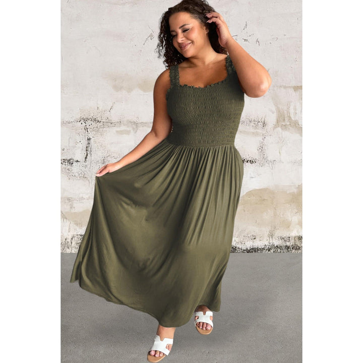 Levoire | Grande Taille Robe Maxi Sans Manches Verte
