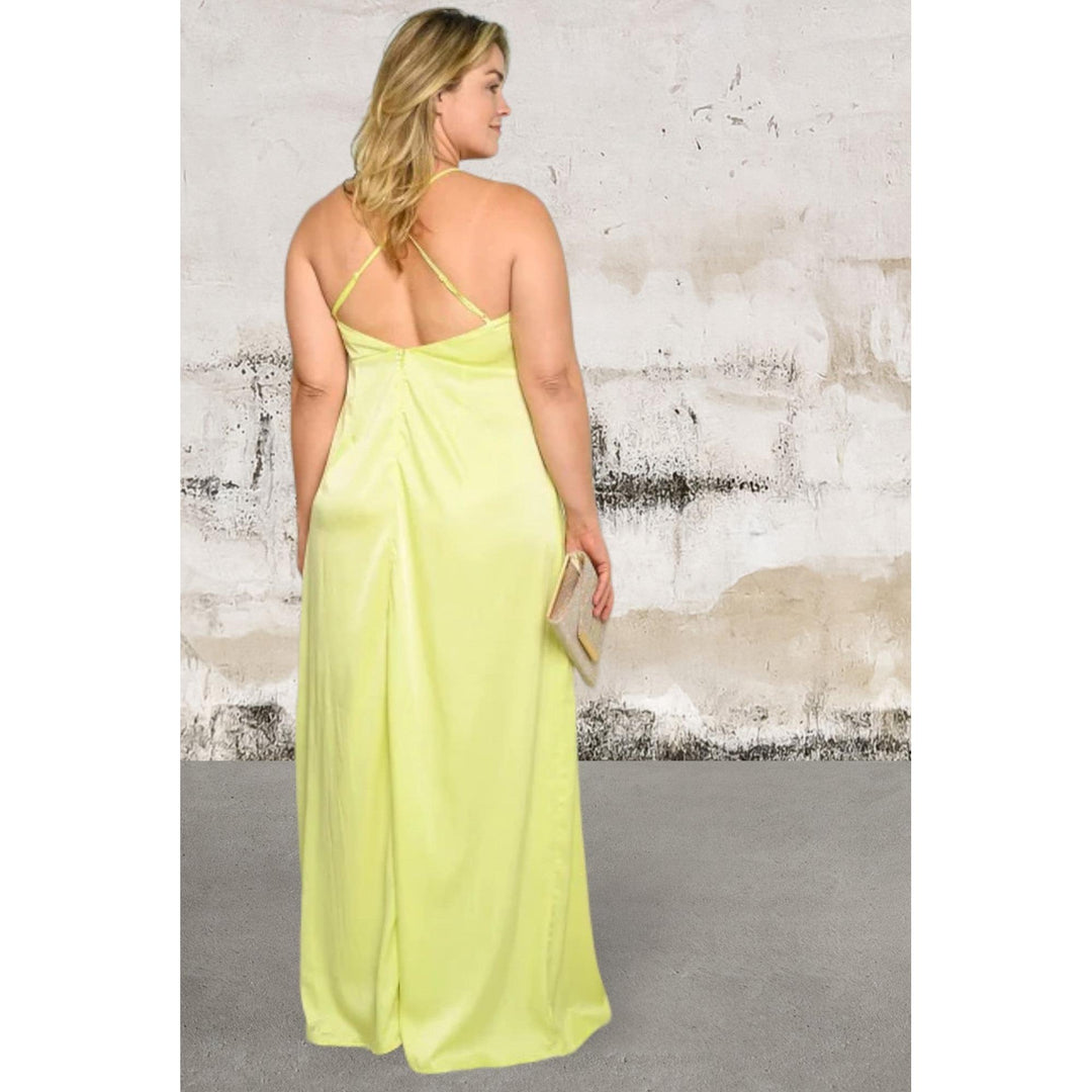 Levoire | Grande Taille Robe Maxi Portefeuille Sans Manches Décolleté En V