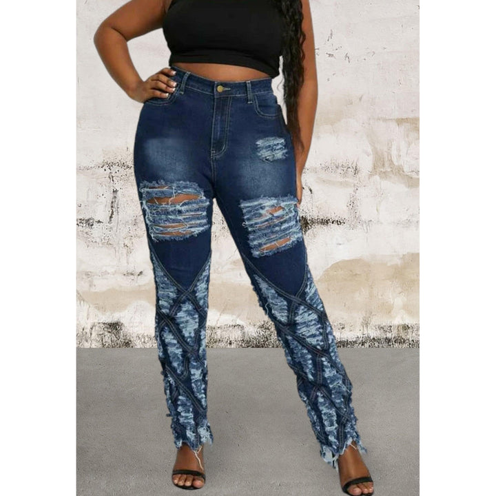 Levoire | Jean Skinny Déchiré Taille Haute Lavé Foncé