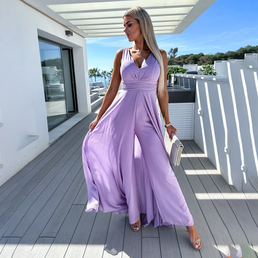 Levoire | Combinaison En Jeans Élégante Pour Femme Lilas