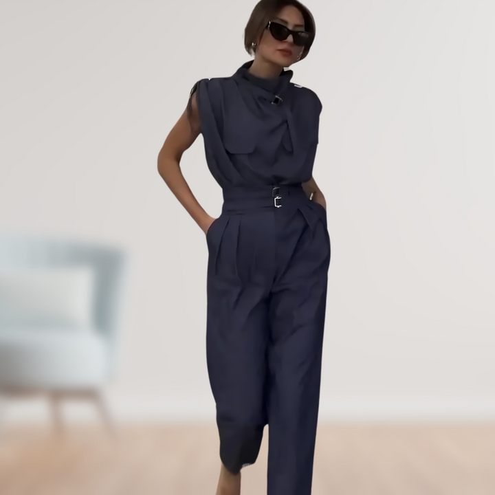 Levoire | Sandales Compensées Minimalistes Femme Bleu foncé